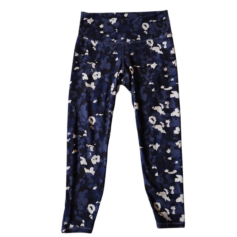 Old Navy Active High Rise Leggings Navy Blue Floral Camo Print Women Size L